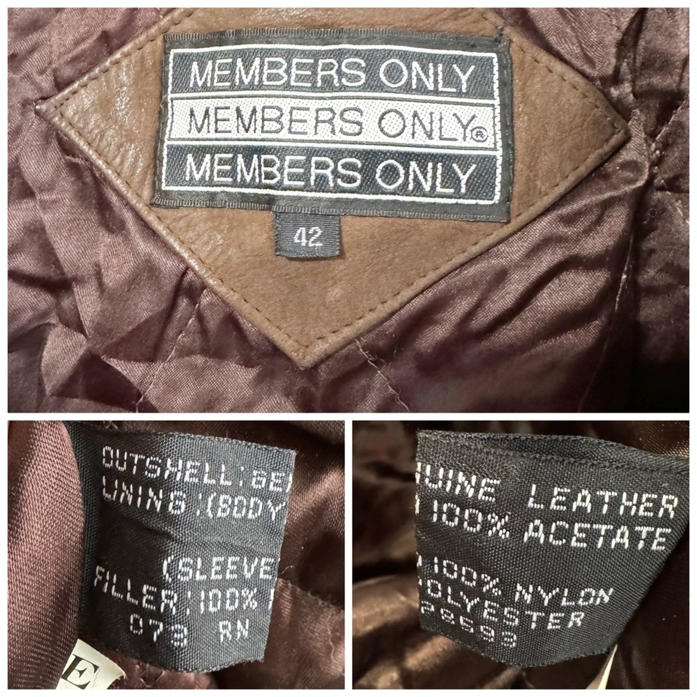 🪩 294. Vintage MEMBERS ONLY | Mens brown suede bomber jacket size 42 - Picture 6 of 13